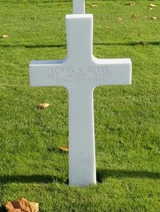 Back of headstone — Loras Anthony Burke
