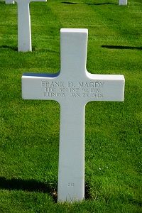 Back of headstone — Frank D Magdy