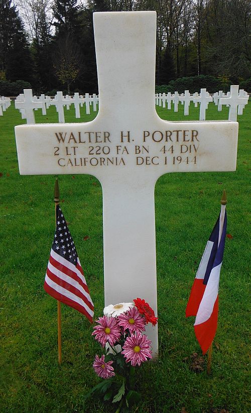 Back of headstone — Walter Hugh Porter