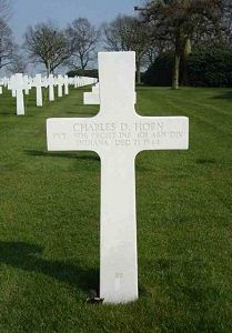 Back of headstone — Charles David Horn