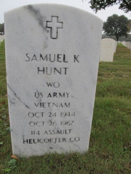 Headstone of Samuel L Hunt