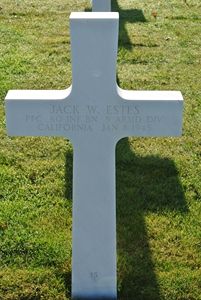 Back of headstone — Jack Wesley Estes