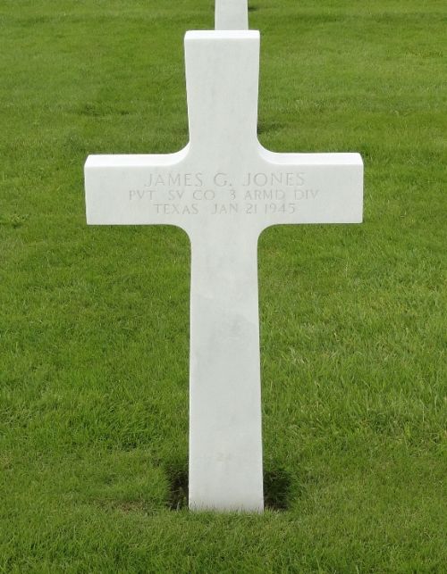Back of headstone — James Gilbert Jones