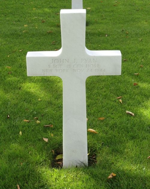 Back of headstone — John Joseph Ryan