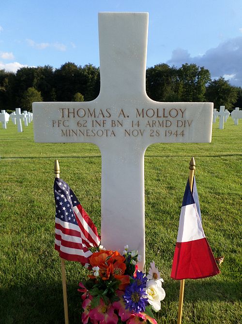 Back of headstone — Thomas Anthony Molloy