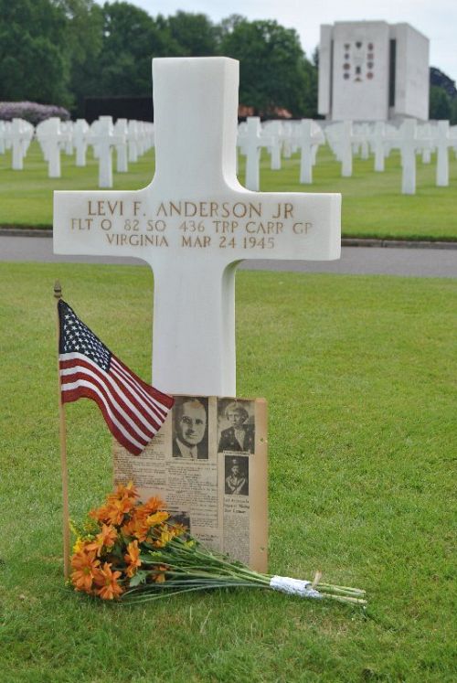 Back of headstone — Levi Franklin Anderson