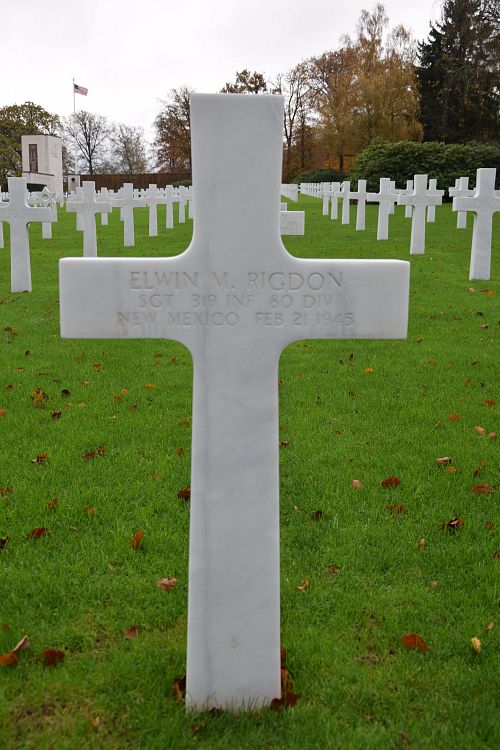 Back of headstone — Elwin Monroe Rigdon