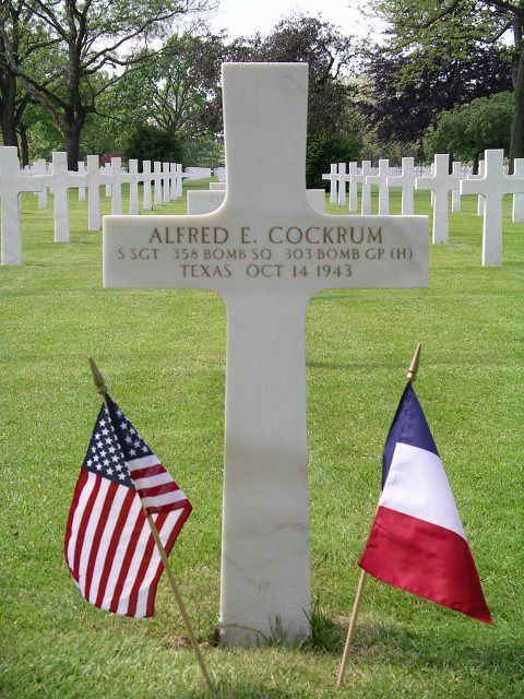 Back of headstone — Alfred E Cockrum