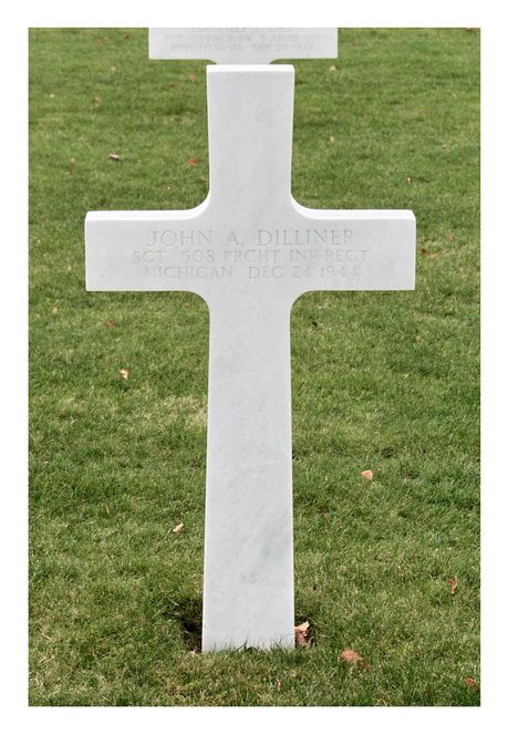 Back of headstone — John A Dilliner