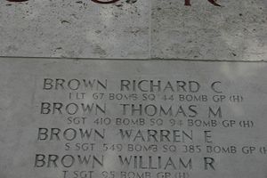 Back of headstone — Richard Carroll Brown