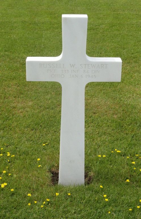Back of headstone — Russell William Stewart