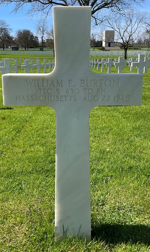 Back of headstone — William Edward Burton