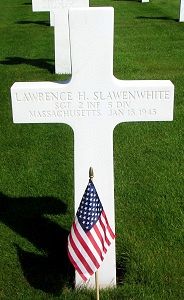 Back of headstone — Lawrence Henry Slawenwhite