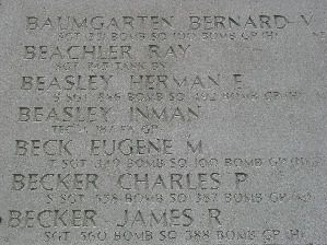 Headstone shared by 3 interments, including Charles P Becker