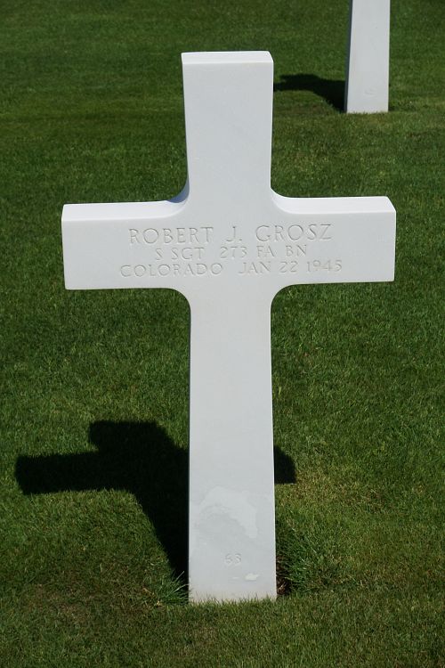 Back of headstone — Robert Jacob Grosz