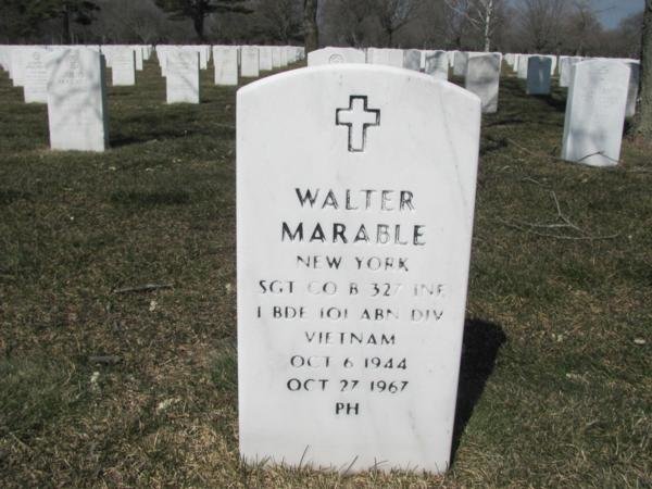 Headstone of Walter A Marable Jr.