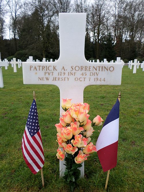 Back of headstone — Patrick Anthony Sorrentino