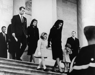 Kennedy's family leaving his funeral at the U.S. Capitol Building