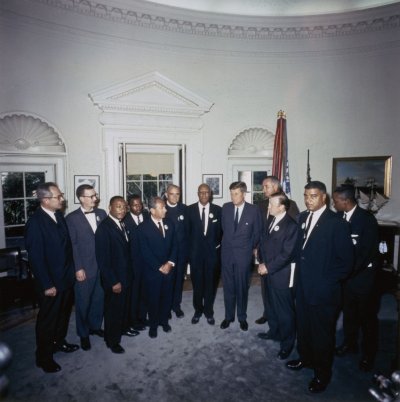 Kennedy meetings with leaders of the March on Washington in the Oval Office, c. August 28, 1963