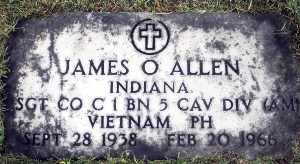 Back of headstone — James Allen