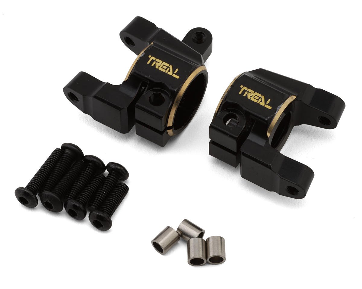 Treal Hobby Axial SCX10 II Brass C-Hub Carriers (Black) (2) (40g ea)