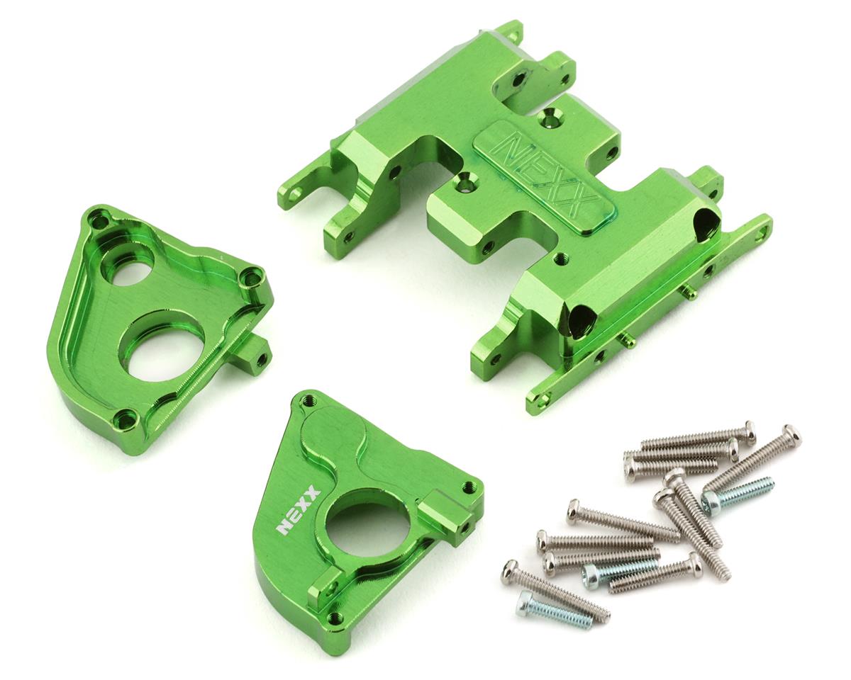 NEXX Racing Axial SCX24 CNC Aluminum Skid Plate w/Gear Box (Green)