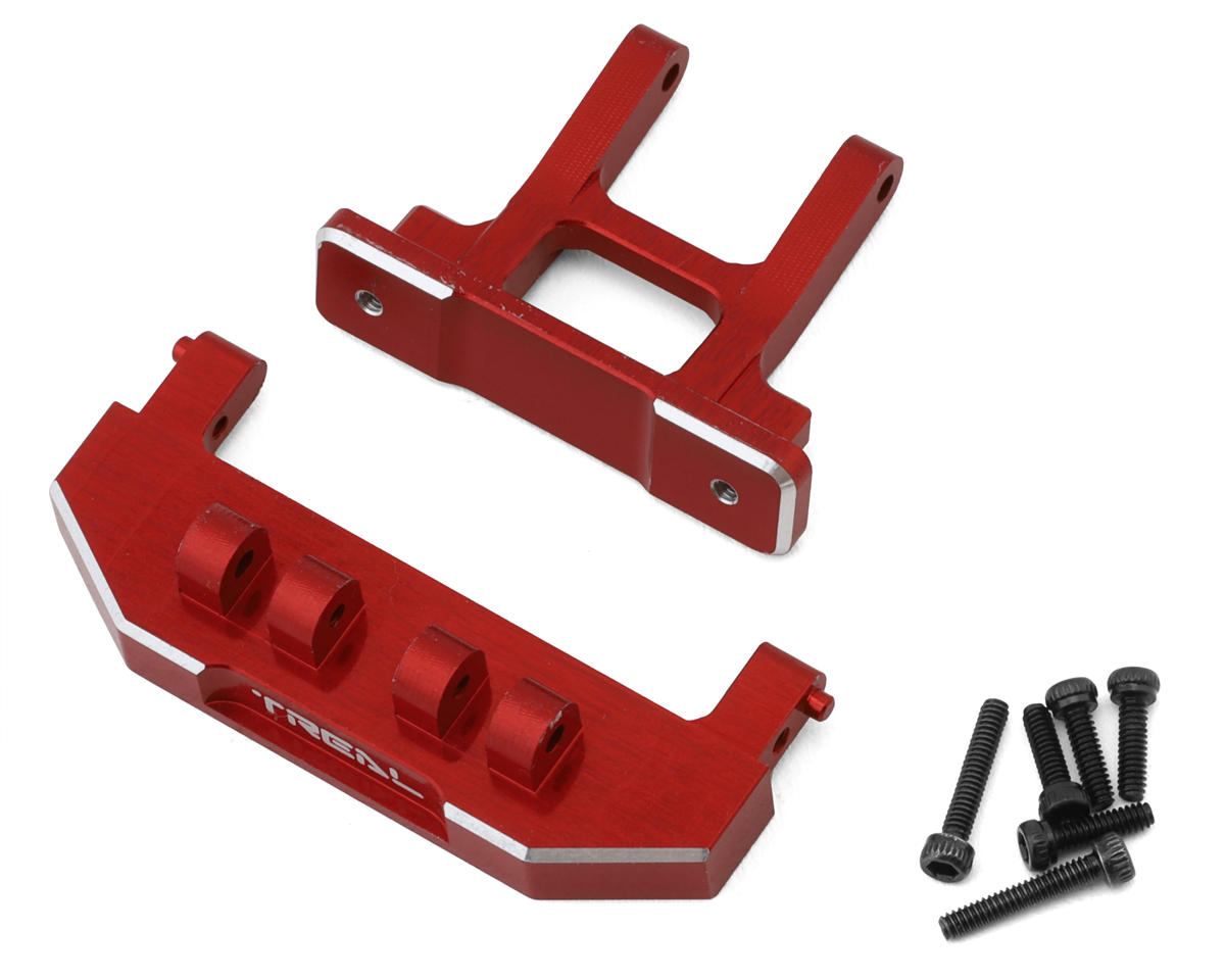 Treal Hobby Axial SCX24 Aluminum Rear Bumper Mount (Red) (Deadbolt)