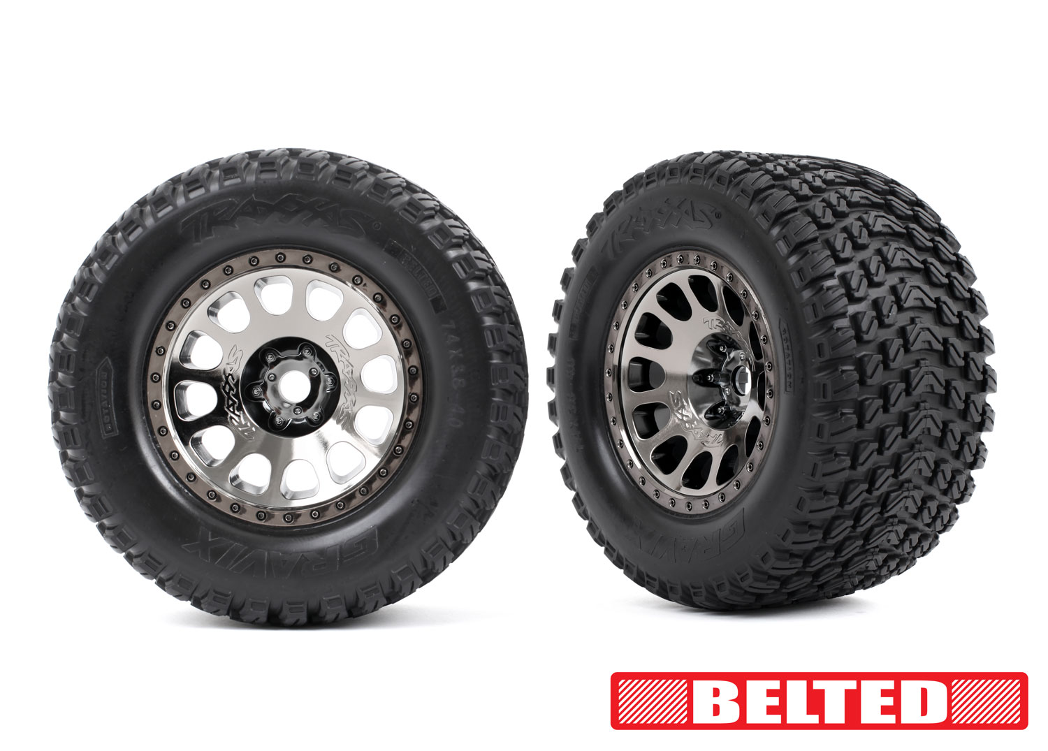 XRT Black Chrm Wheels w/ Belted Gravix Race Tires (L&R)