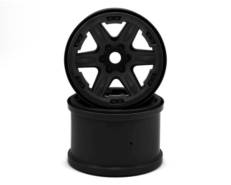 3.8" Black 6-Spoke Wheels (2)