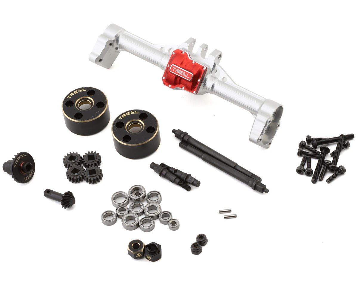 Treal Hobby Aluminum Complete Rear Portal Axle for Traxxas TRX-4M w/Brass Covers