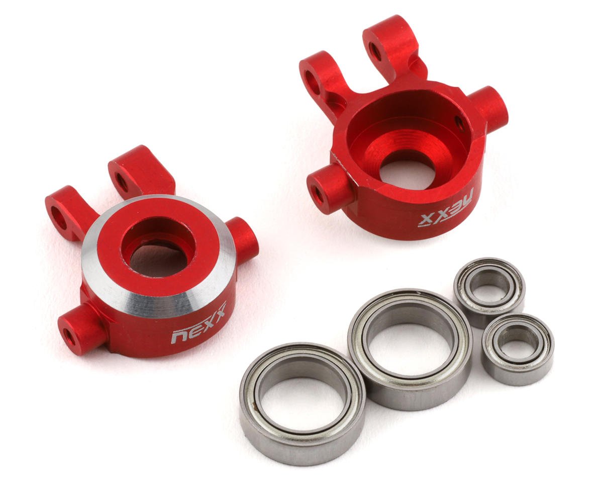 NEXX Racing Aluminum Front Steering Knuckles for Traxxas TRX-4M (Red)