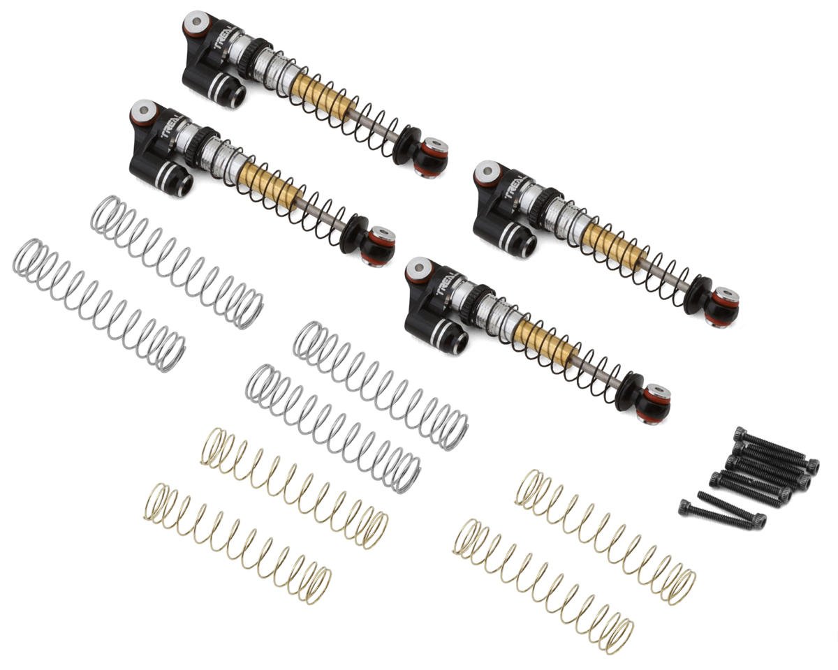 Treal Hobby Axial SCX24 Aluminum Long Travel Threaded Shocks (Black) (4) (43mm)