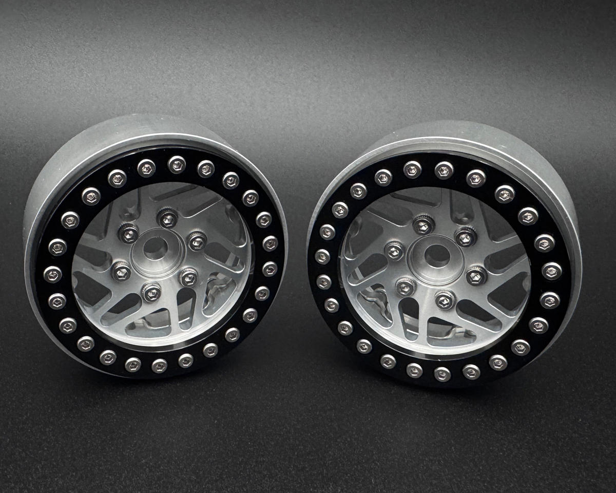 Reefs RC CROSSMAN 1.9" Aluminum Beadlock Wheels (Silver) (2)