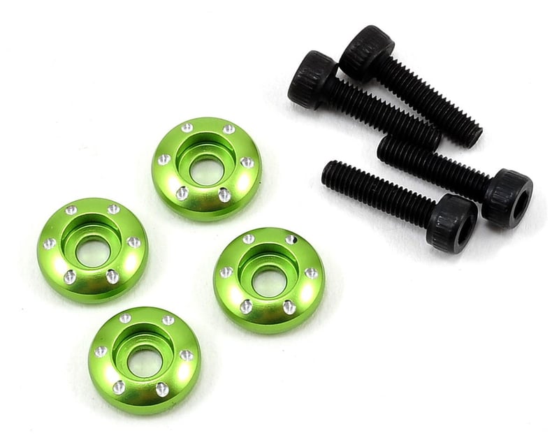 Green Aluminum Wheel Nut Washers (4)