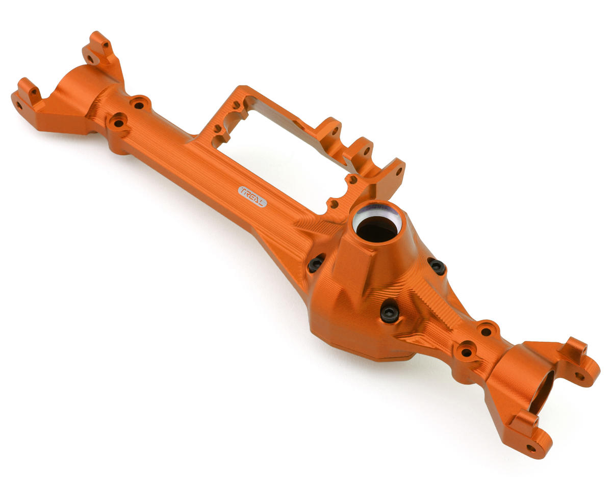 Treal Hobby Axial RBX10 Ryft Aluminum Rear 4WS Axle Housing (Orange)