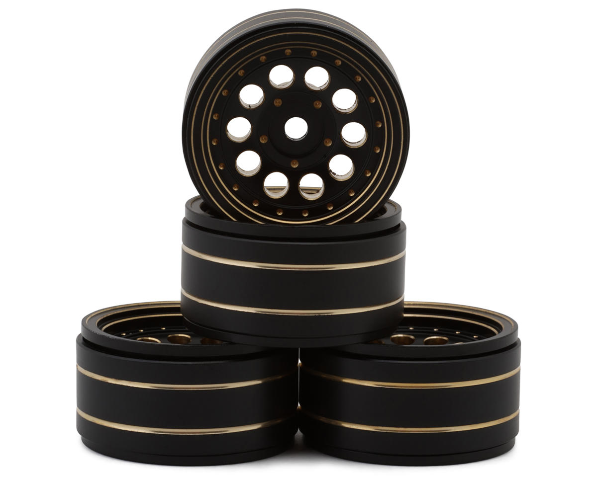 UDI RC Version "B" 10-Hole Brass Beadlock Wheels (Black) (4) (UCX24/UCX24 Pro)