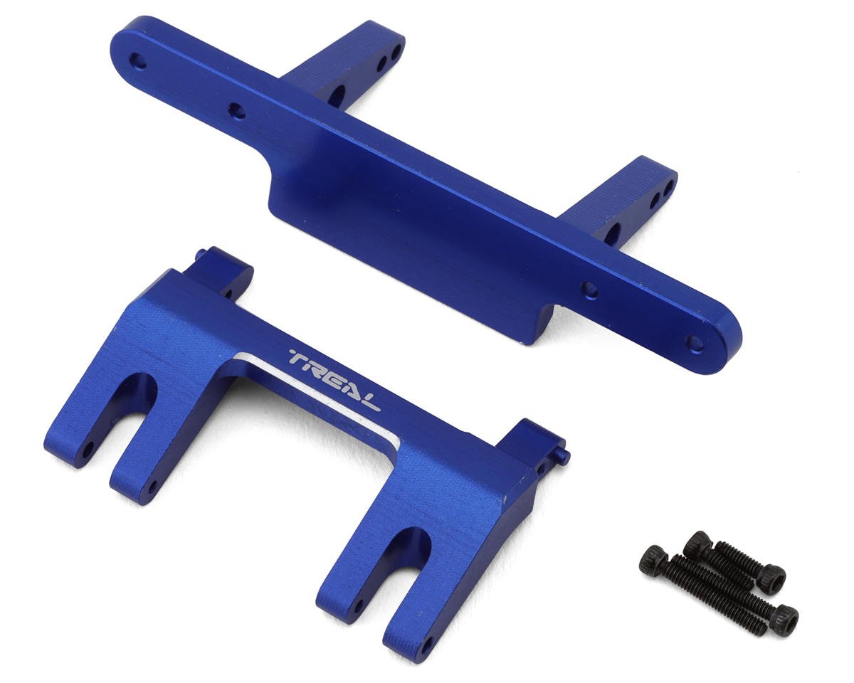 Treal Hobby Axial SCX24 Aluminum Rear Bumper Mount (Blue)