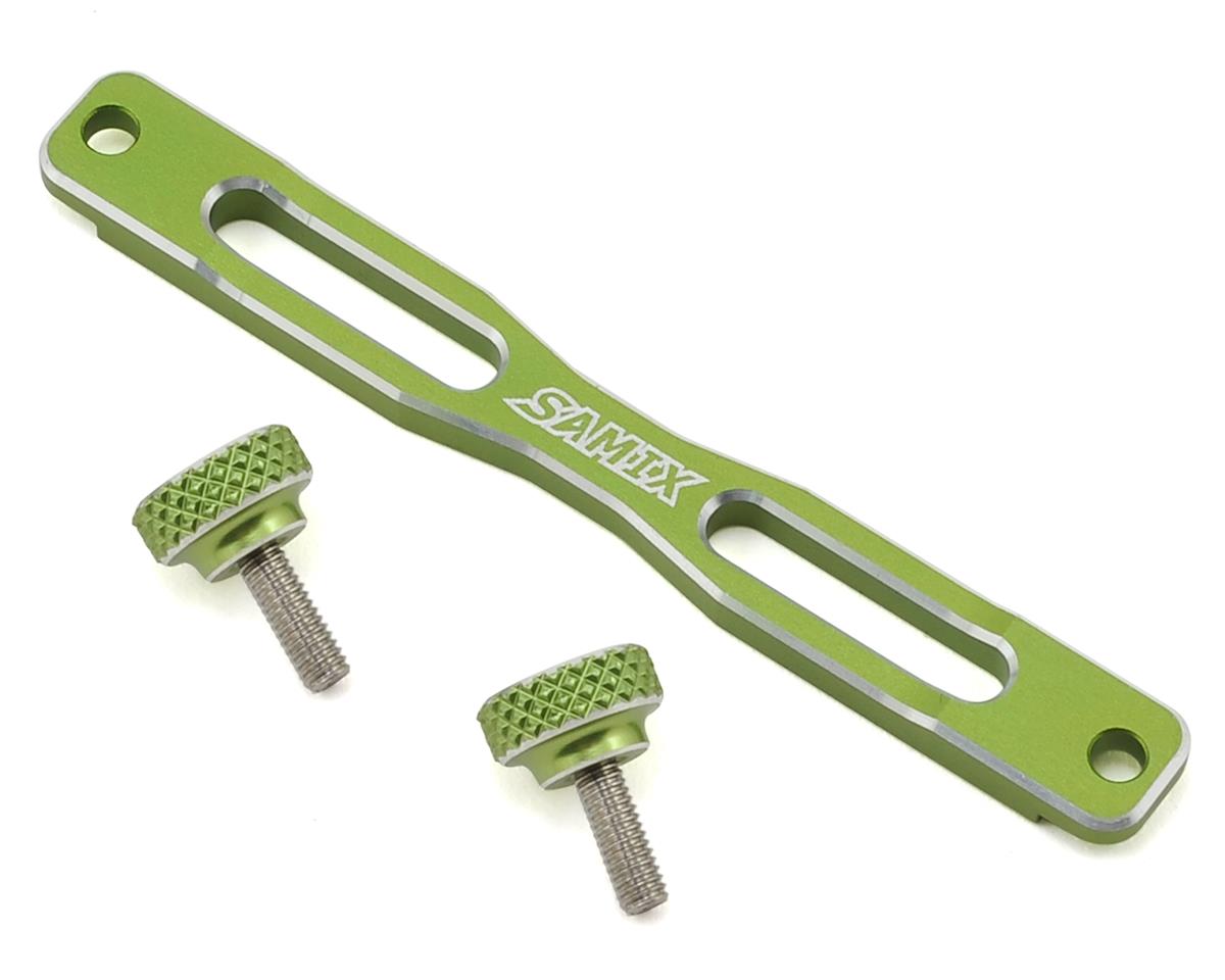 Samix SCX10 II Aluminum Shock Plate Stiffener (Green) (2)