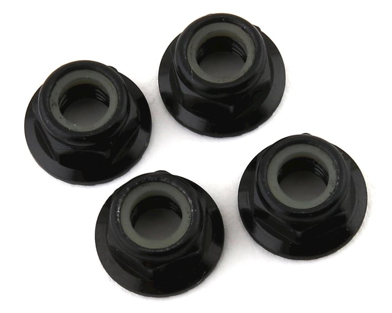 5 mm Black Aluminum Serrated Lock Nuts (4)