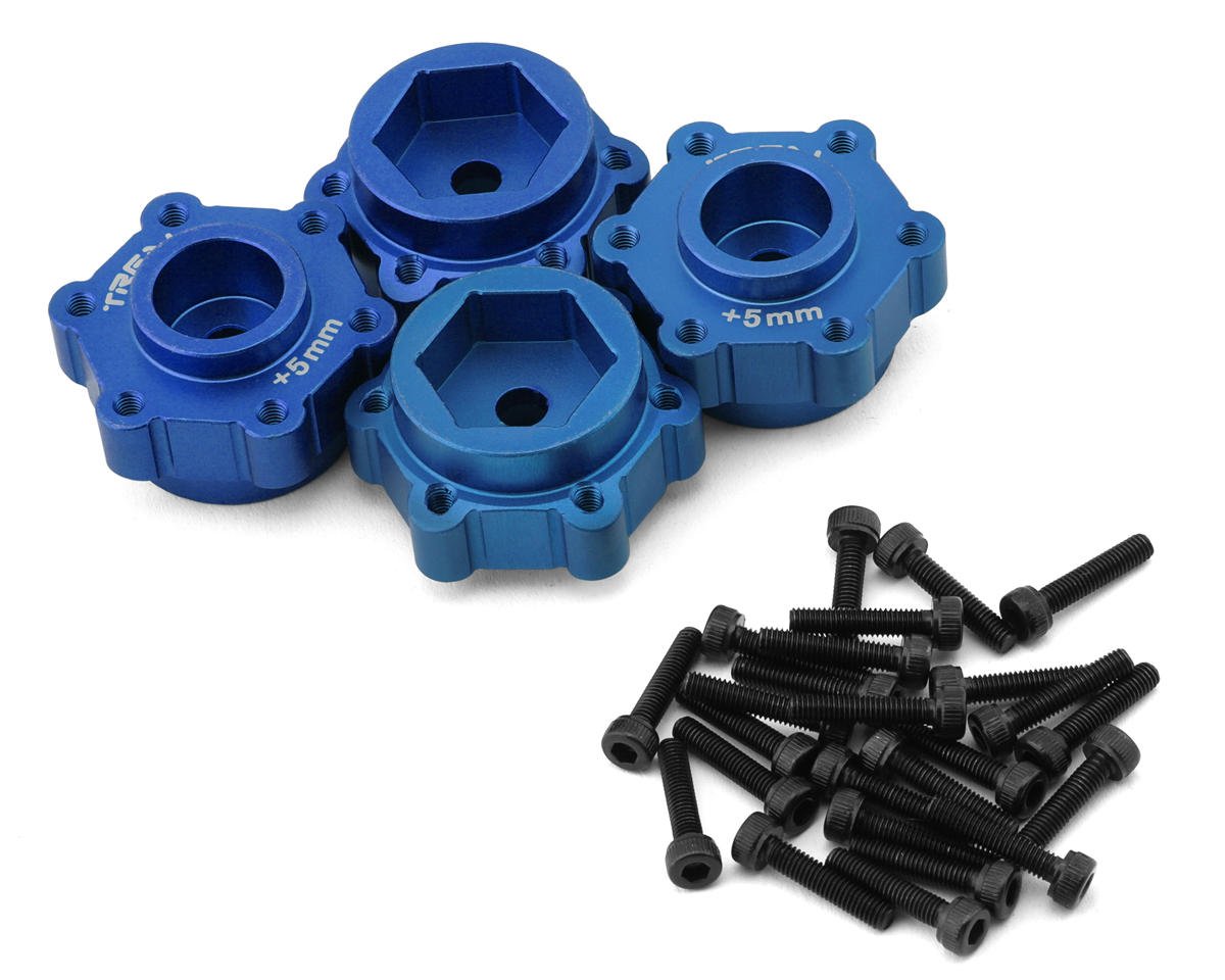Treal Hobby Losi LMT Aluminum Wheel Hub Spacer (Blue) (4) (+5mm)