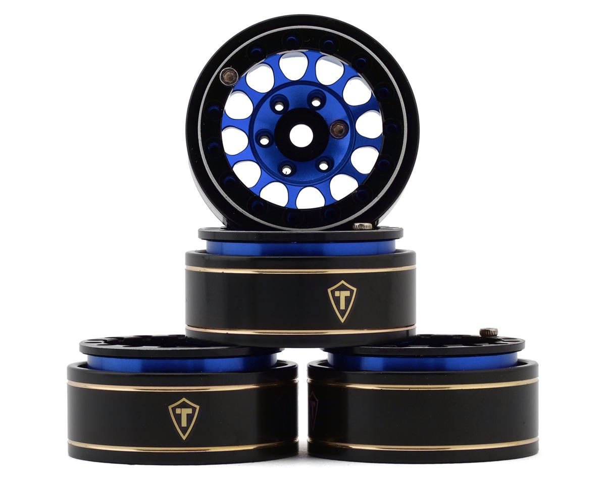 Treal Hobby Type I 1.0" Classic 12-Spoke Beadlock Wheels (Blue) (4) (27.2g)