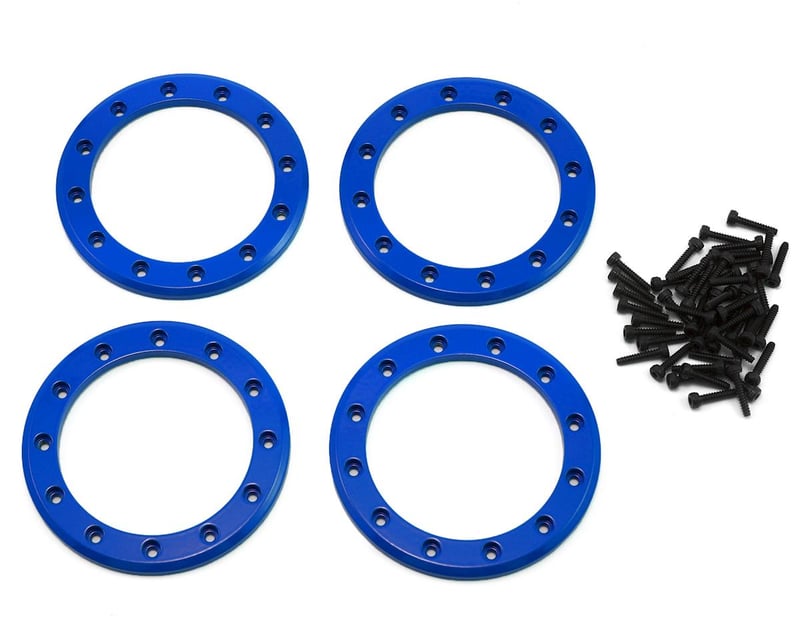 2.2" Blue Aluminum Beadlock Rings w/ Screws (4)