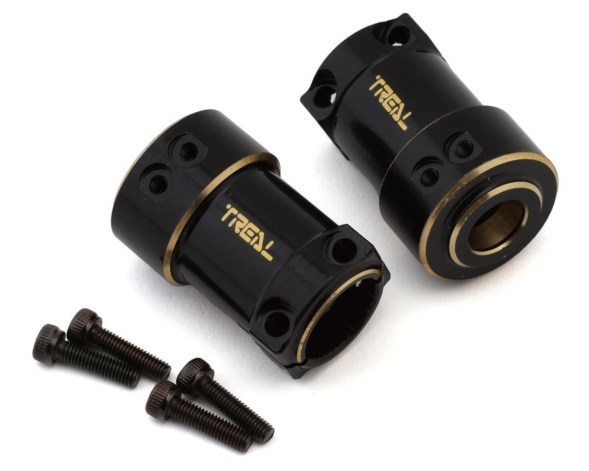 Treal Hobby Axial SCX10 II Brass Rear Lock-Outs (Black) (2) (70g ea)