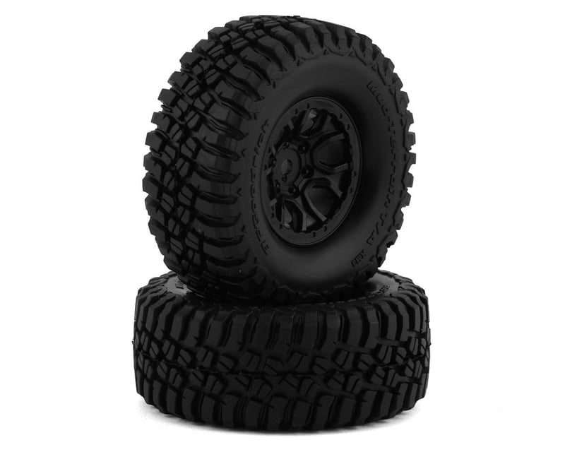1.0" Black Wheels & BFG Mud-Terrain Tires (2)