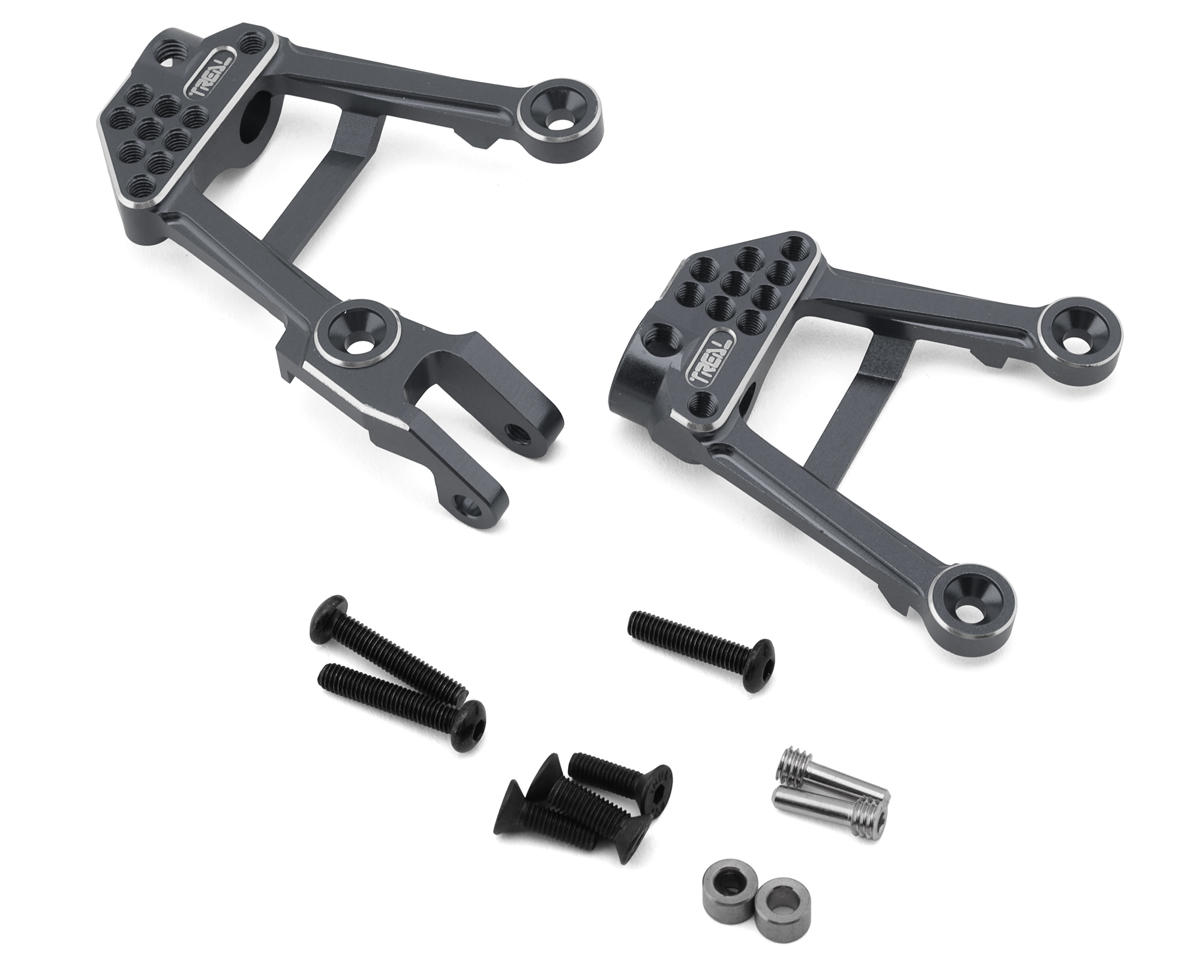 Treal Hobby Axial SCX10 II 7075 Aluminum Front Shock Towers (Grey) (2)