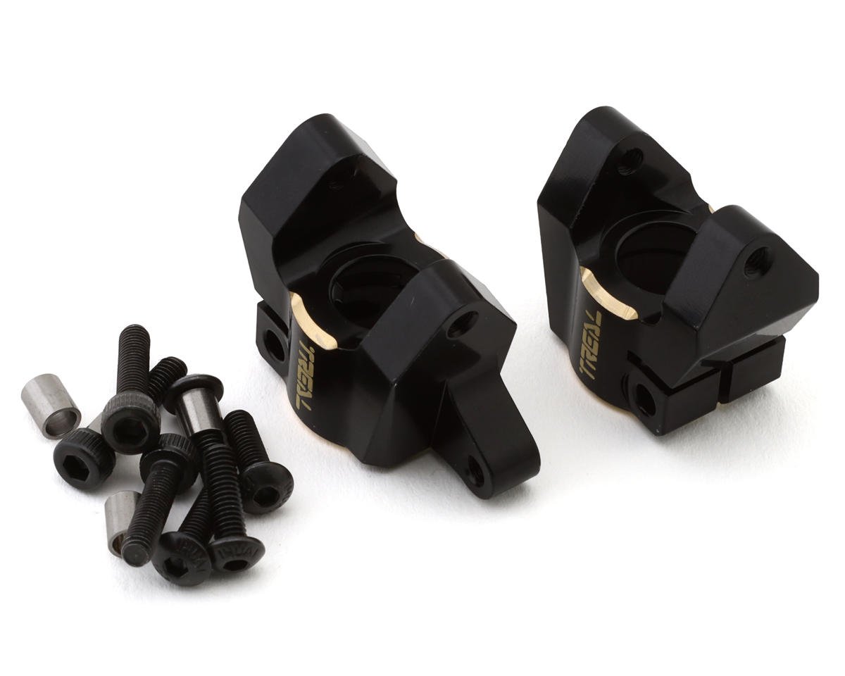 Treal Hobby Element RC Enduro Brass C-Hub Carriers (Black) (2) (26g)