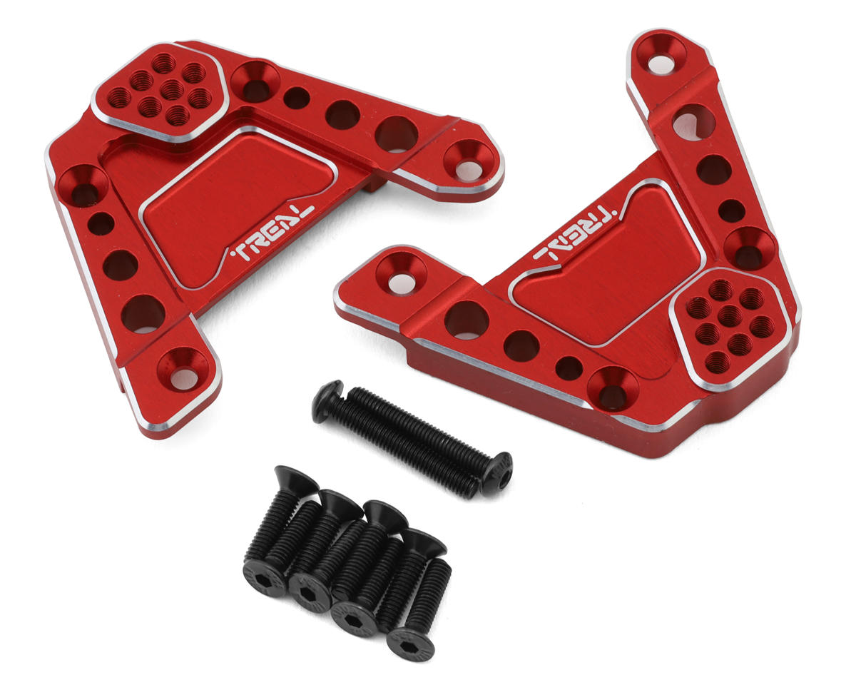 Treal Hobby Axial SCX10 III CNC Aluminum Rear Shock Mounts (Red)