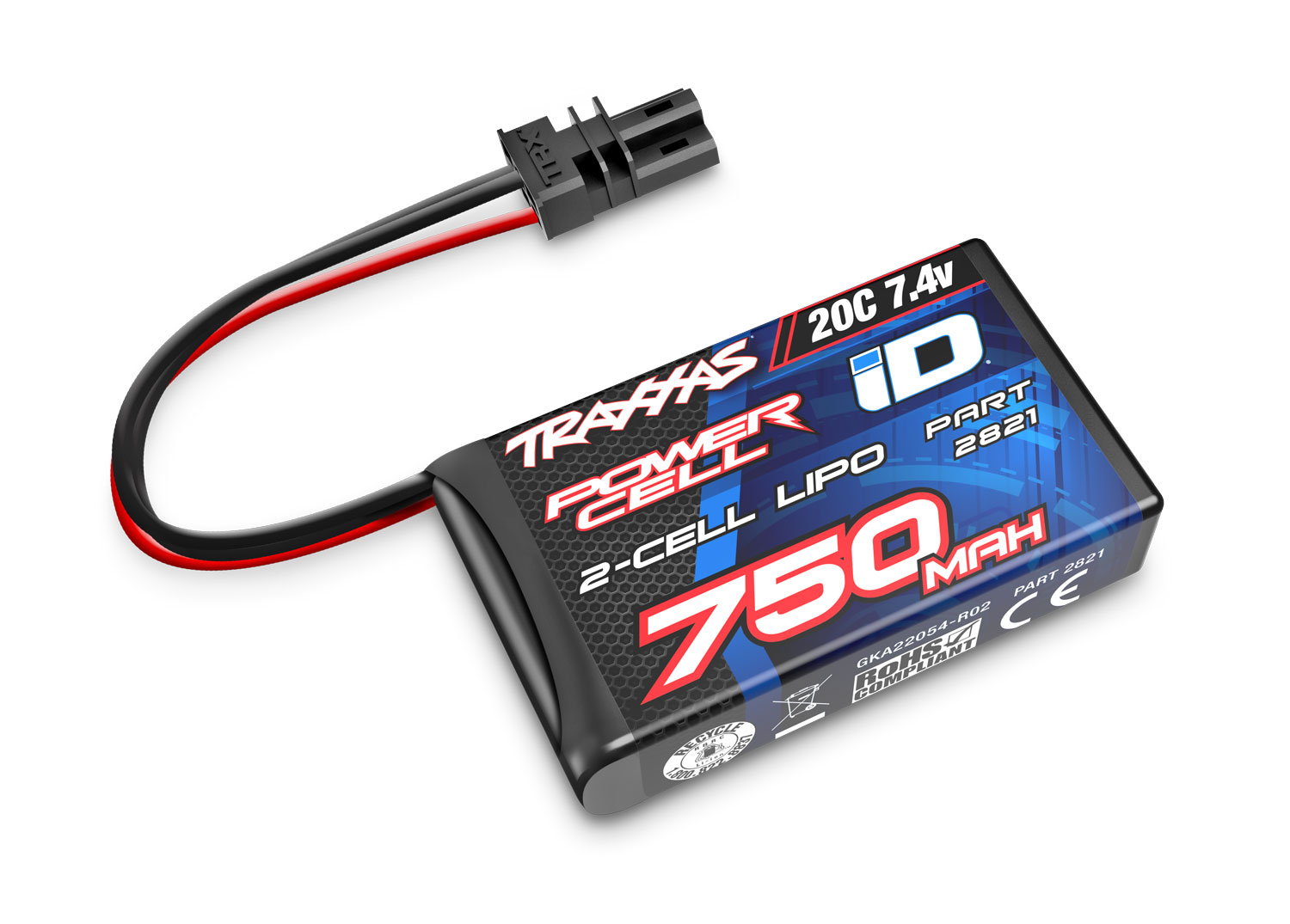 750 mAh 7.4 Volt 2-Cell LiPo Battery