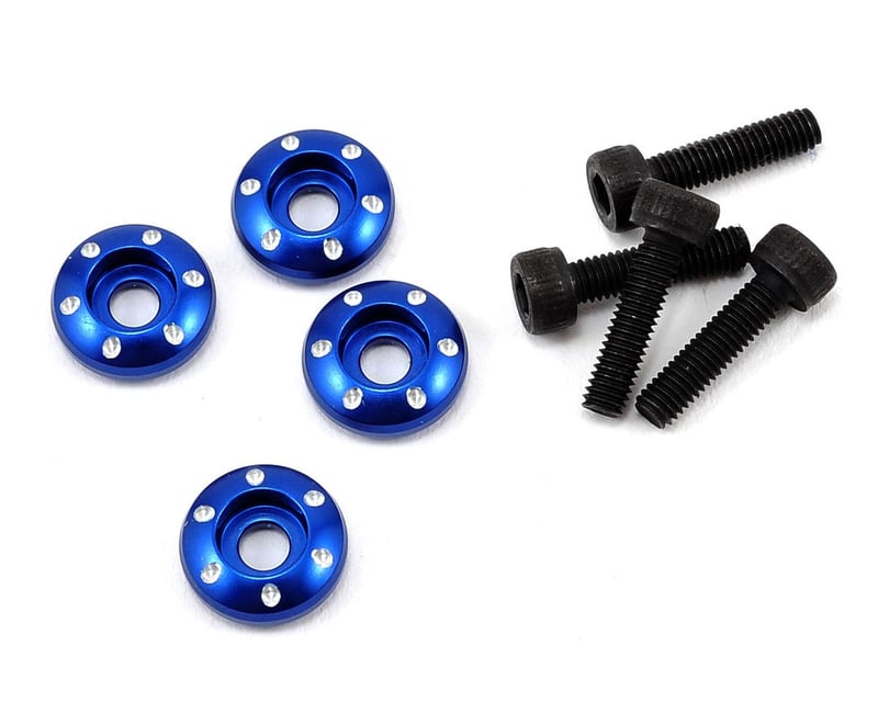 Blue Aluminum Wheel Nut Washers (4)