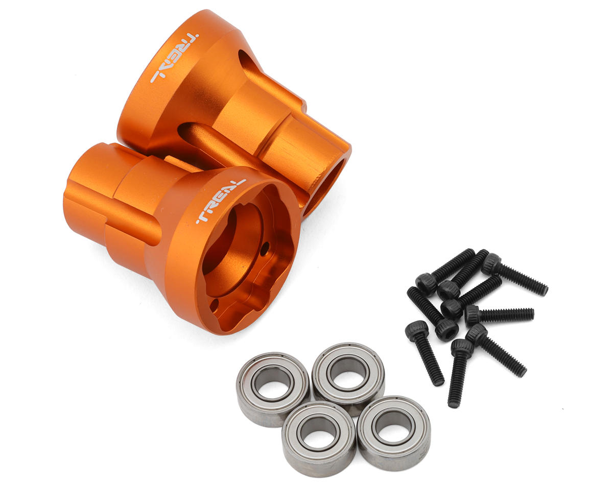 Treal Hobby Losi LMT Aluminum Rear Axle Mounts (Orange) (2) (3 Degree)